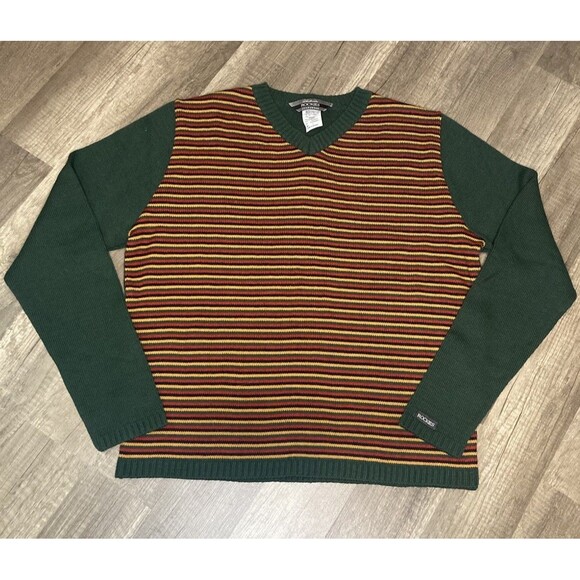 Y2K Rockies Jeanswear Sweater Large Striped V-Neck Western Cowgirl 90s Retro - Picture 1 of 6